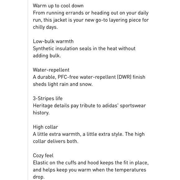 NWT ADIDAS Essentials Insulated Hoodie Jacket Men’s XXL Blue White High Collar - Picture 8 of 12